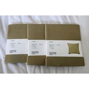IKEA Gurli Throw Pillow Cover Case 20" x 20" Zipper 100% Cotton Green Lot Of 3